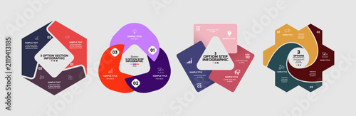 Circle infographic 3 step option set vector, for business presentation or communication. Venn diagram 3 option set. Vector editable