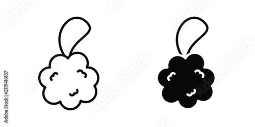 Shower sponge ball icon flat art series