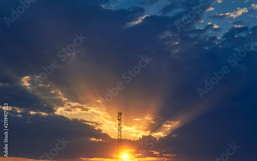 Sunset Tower Light Beams