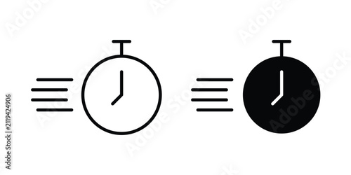 Foto Time fast icon solid symbol collection