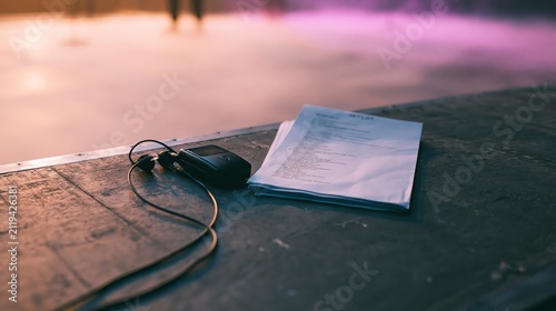 Worship Stage Gear and Folded Paper Notes