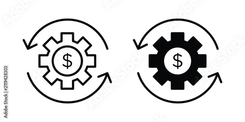 Fotografía Cost optimization icon vector logo collection