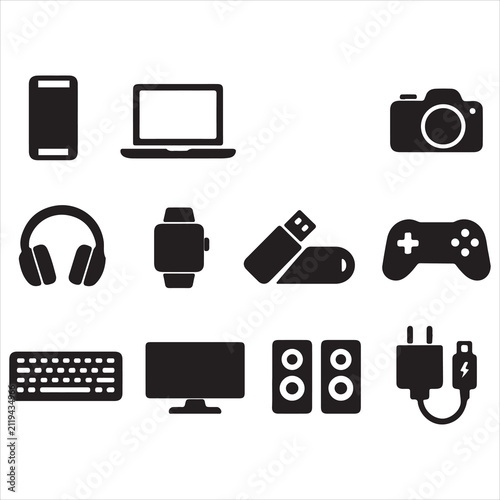 Set of computer icons vector illustration