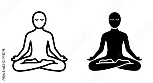 Photography Meditation Icons, Zen Poses, Yoga Figures, Mindfulness Symbols, Lotus Position,