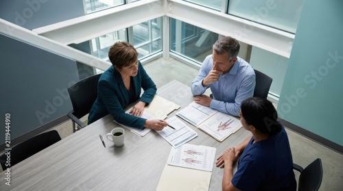 Professional Team Meeting Focused On Medical Data Analysis