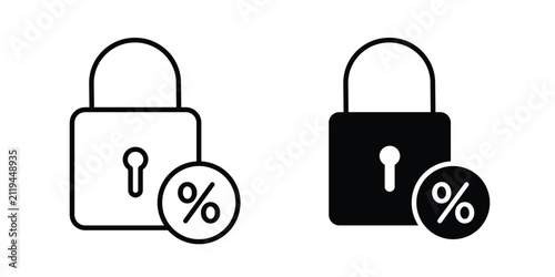 Fixed rate mortgage icon line art pictograms collection. EPS10