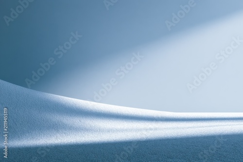 Flowing Blue Snow Form with Gentle Shadow

