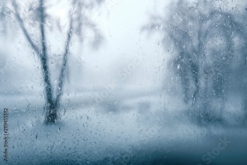 Frosted Glass Texture with Soft Winter Atmosphere

