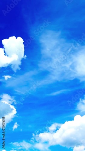 Blue Sky with White Clouds Natural Background Video