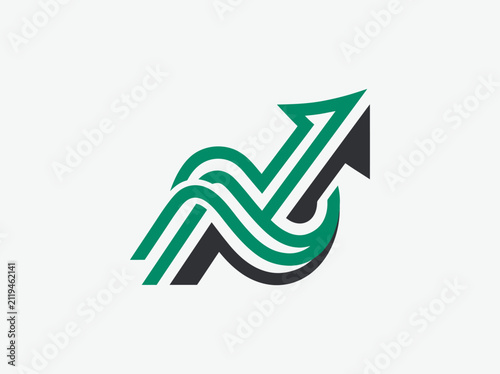 Dynamic Growth Arrow Abstract Symbol