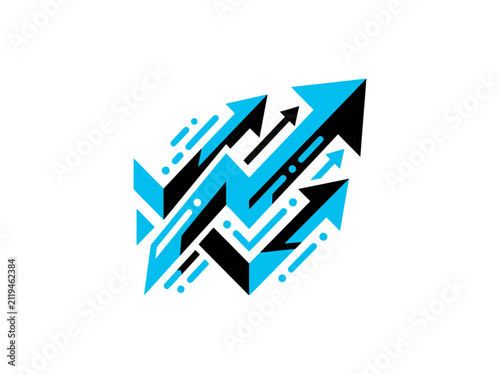Dynamic Arrows Illustrating Growth and Forward Momentum