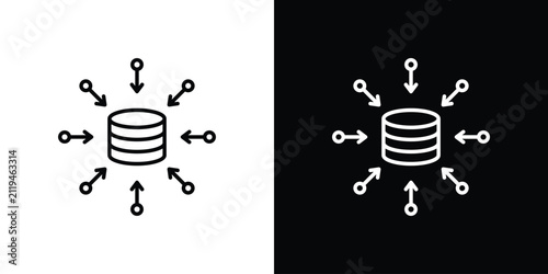 Foto Data aggregation icon vector graphic kit