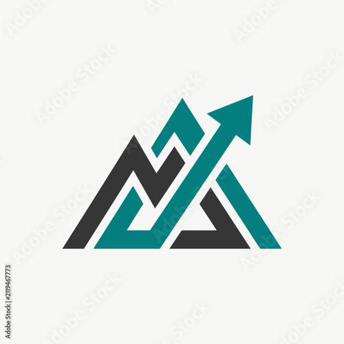 Ascending Graph Mountain Peak Business Growth Concept