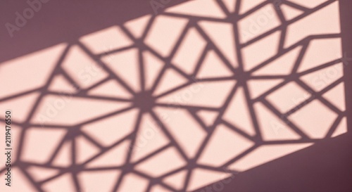 Minimalist geometric pattern shadow design on textured purple background