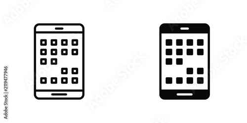 Cuadro en lienzo Mobile notch icon editable designs bundle