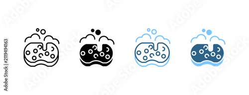 Foto Soapy Cleaning Sponge icon set multi style