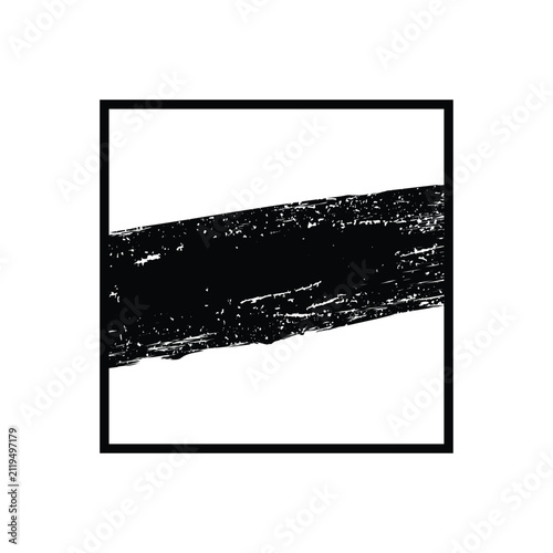 Black grunge brush stroke paint texture vector