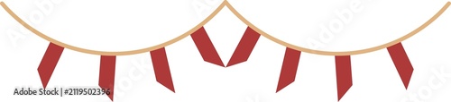 Foto Red and White Indonesian Bunting Flags Decoration