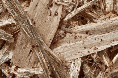 Close-up view of compressed wood fiber particle board texture