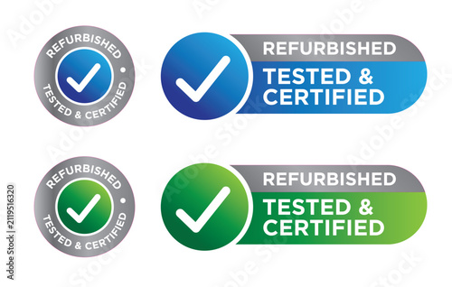 Certified Refurbished gradient blue green icon vector illustration