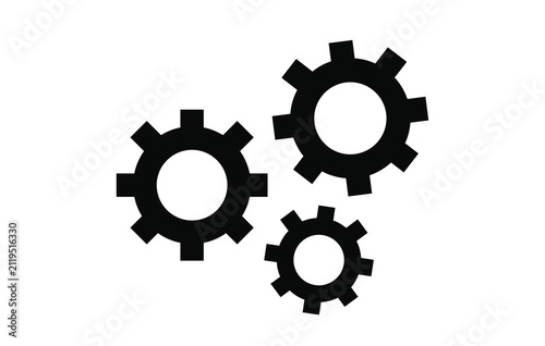 Group of gear icon vector illustration isolated on white background