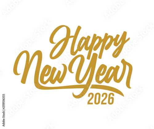 Happy New Year 2025 design composition on white background