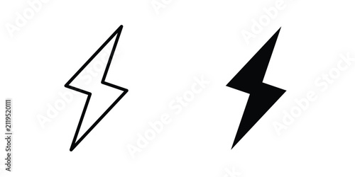 Foto Lightning bolt icon editable elements group