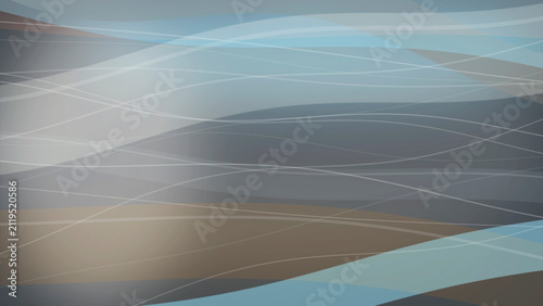 A serene abstract background with flowing waveforms, thin network lines, and soft gradients in light blue and beige, ideal for tech branding and presentations.