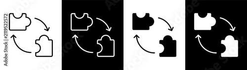 Obraz na plátne Compromising white and black icon set design