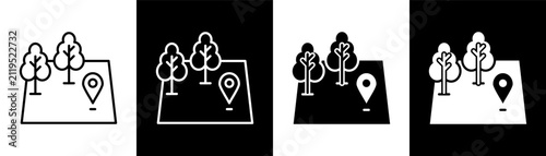 Photography Land white and black icon set design