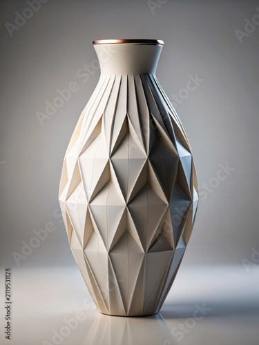 Elegant vase with geometric shape
