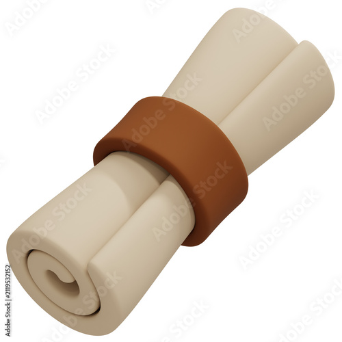 3D Rolled Paper Scroll