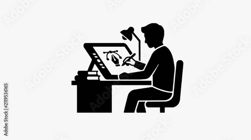 Creative Designer Working on Digital Art.