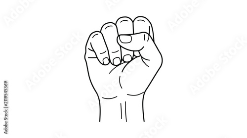 Fist Hand Gesture Drawing.