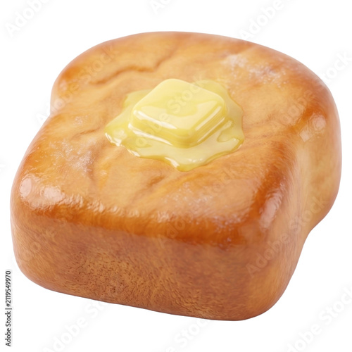 Fresh Baked Brioche Bread Topped with Melting Butter