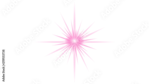 Abstract pink starburst light effect png glowing spark flash burst Isolated on transparent Background