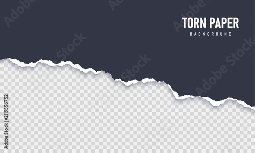 Ripped torn paper sheet on transparent background. Vector EPS 10
