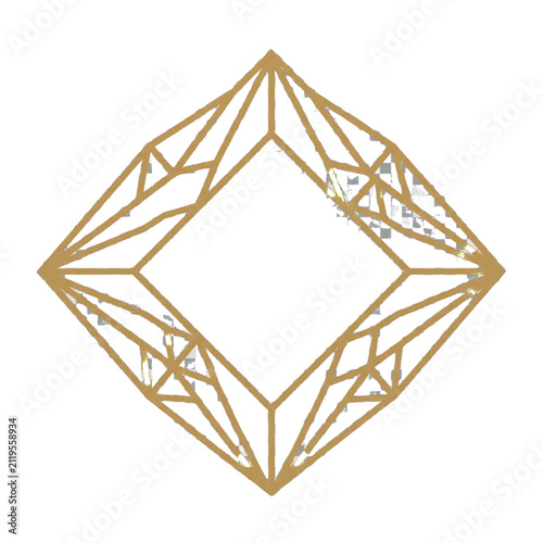 Premium Luxury Gold Geometric Diamond Frame Flat Vector