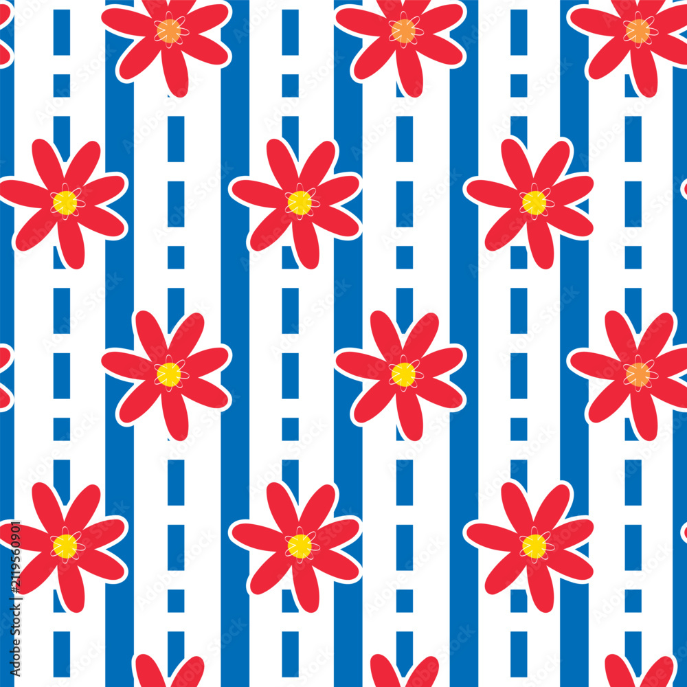 Fototapeta premium cute seamless floral pattern