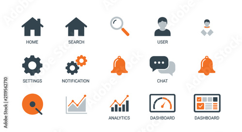 Quadro su tela Business icons for web and apps.