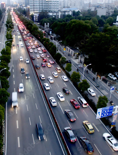 Obraz na plátne Rush Hour Traffic Congestion on Major Urban Arterial Road