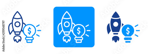 Startup Business Icon In Dual Tone Style