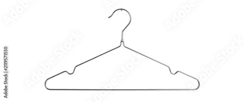Silver Metal Clothes Hanger Isolated Transparent Background
