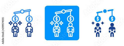 Foto Economic Disparity Icon In Dual Tone Style