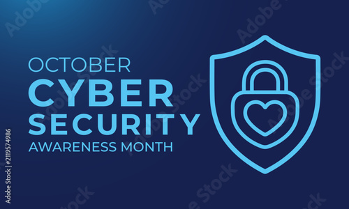 Cyber security banne, outline heart shield illustration promoting trusted cyber security and online privacy.