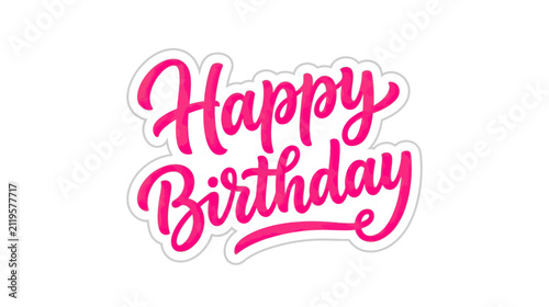 Foto Happy Birthday handwritten calligraphy text