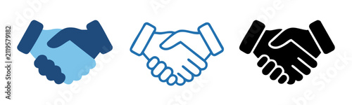 Handshake Icon Set Vector for Business Partnership and Agreement