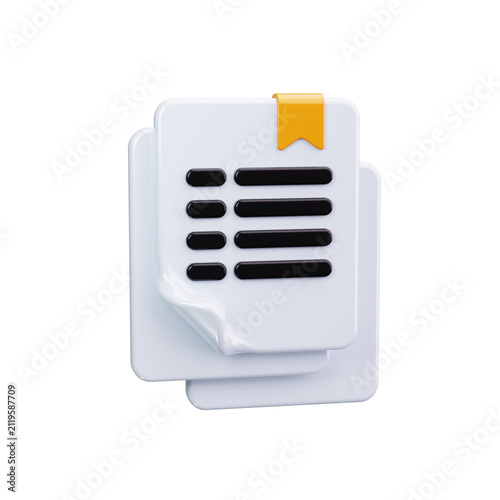 document 3d render icons