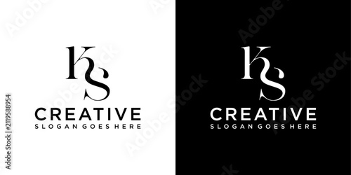 KS or SK initial letter logo design vector