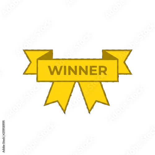 Modern Folded Award Ribbon Banner Flat Vector